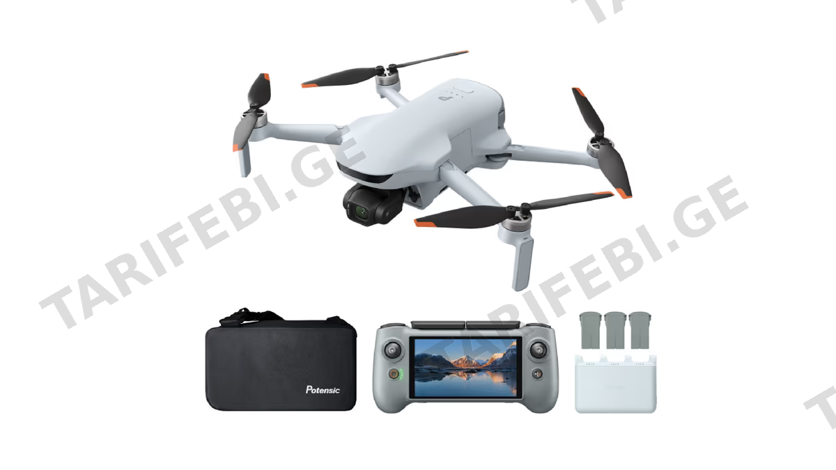 დრონი Potensic Drone ATOM 3 Screen Remote (Fly More Combo) AI Tracking Grey PixSync 5.0, 3 Batteries, Grey