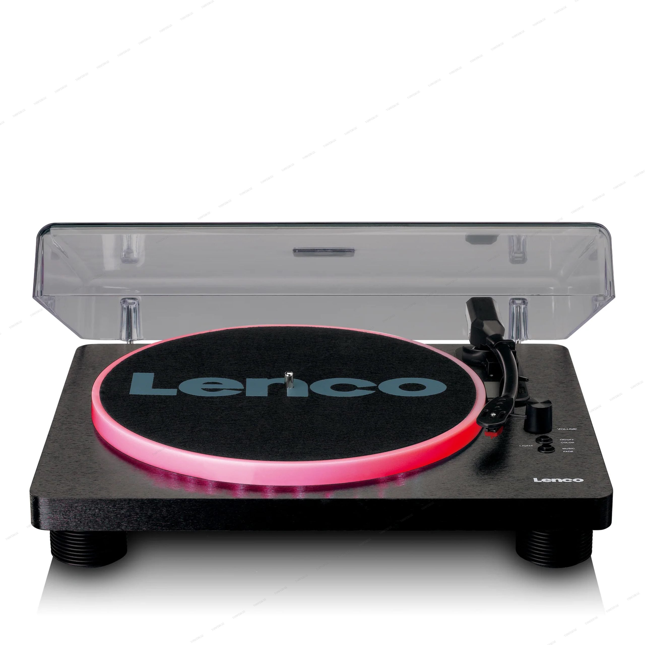 Lenco LS-50LED BK – Record Player with PC encoding, speakers and lights