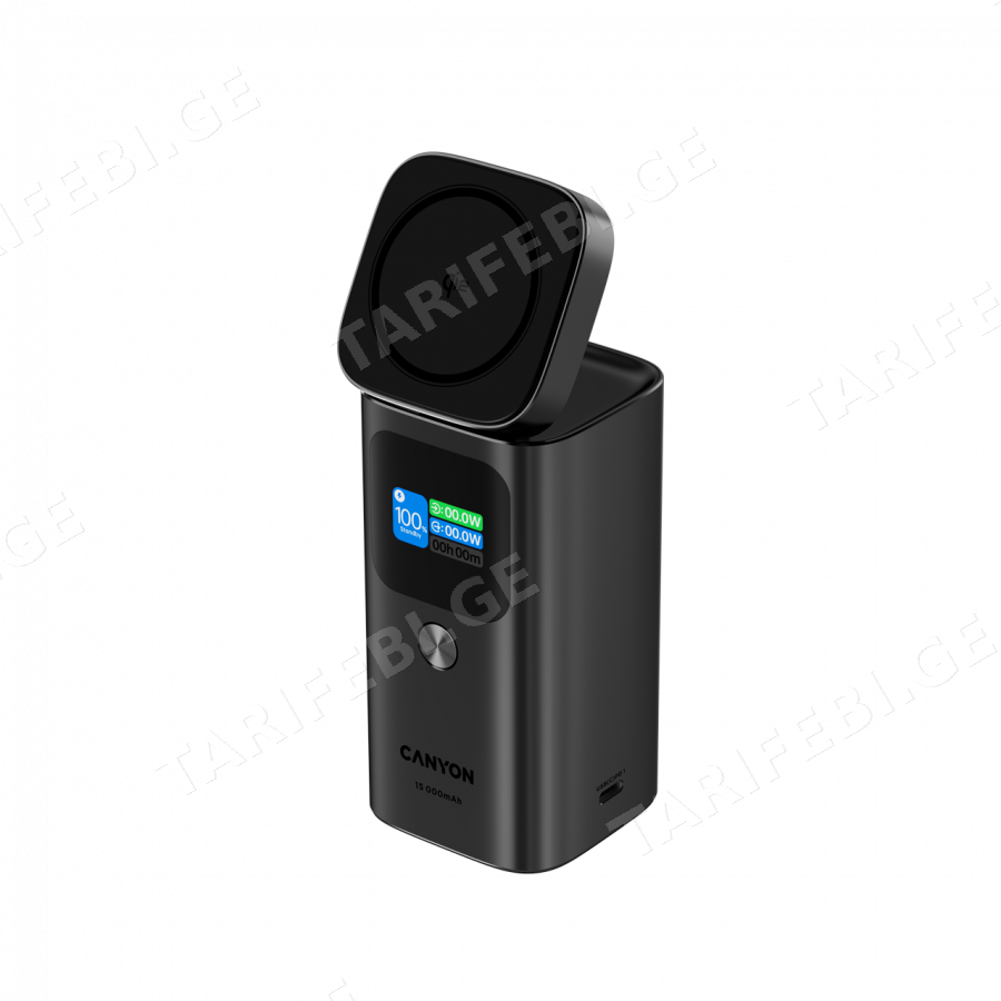 CANYON Qi2 magnetic power bank OnPower 150 15000mAh Aluminium Dark grey