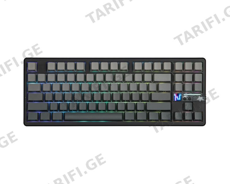 კლავიატურა AULA F87 PRO V2 Tri-Mode RGB Mechanical Keyboard Black/Gradient Grey (Gray Wood Switch V4)