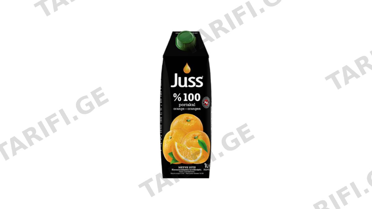 JUSS ფორთოხლის წვენი 100%-1ლ