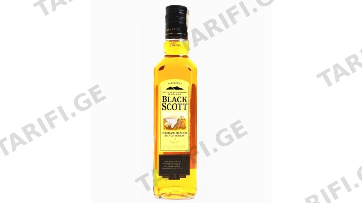 შოტლანდიური ვისკი/ BLACK SCOTT/ 40% 12*0.5ლ