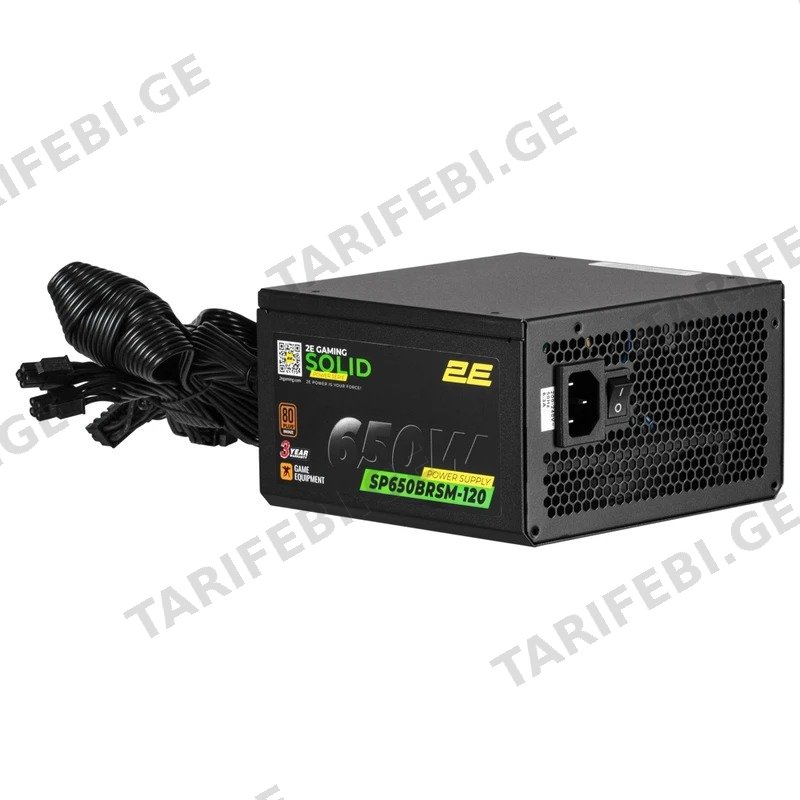 კვების ბლოკი კომპიუტერისთვის 2E 2E-SP650BRSM-120 SOLID 650W 80 PLUS BRONZE
