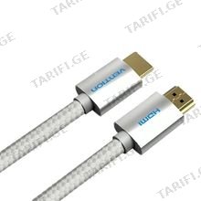 VENTION AABIH Cotton Braided HDMI Cable 2M Silvery Metal Type
