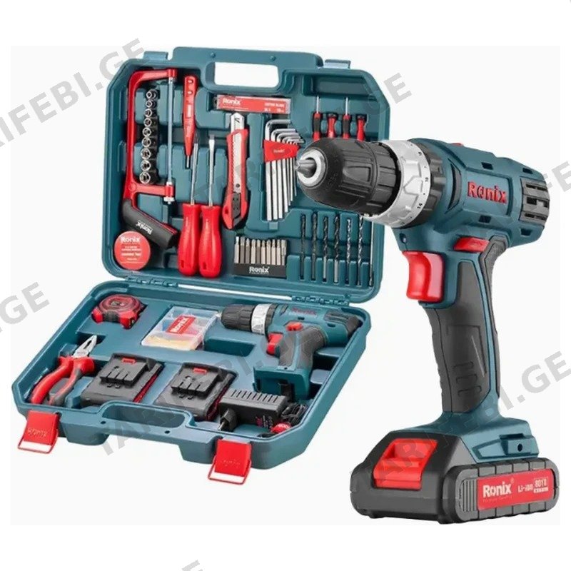 უსადენო სახრახნისის ნაკრები RONIX RS-8019 18V 1.5AH