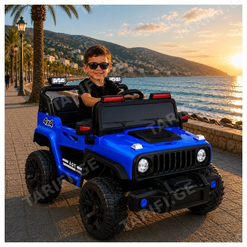 საბავშვო ელექტრო მანქანა JEEP M-60D-BLU (2 ძრავა, 12V, პულტით)