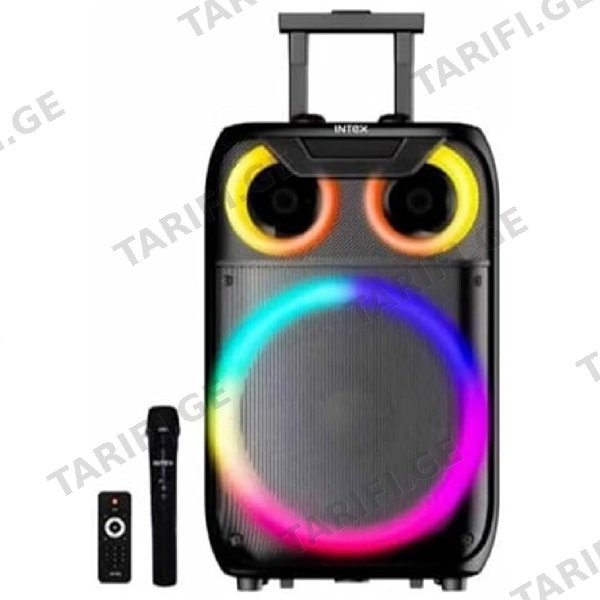 დინამიკი Intex T1219, 4000W, Bluetooth, USB, AUX, SD-card, Speaker, Black