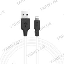 HOCO X21 Plus Silicone charging cable for Lightning black＆white