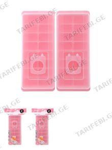 ყინულის ფორმები/16-Compartment Ice Cube Tray 2 Pack(Pink)
