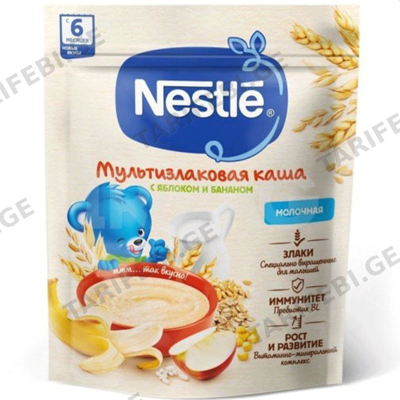 5 მარცვლიანი რძიანი ფაფა ვაშლითა და ბანანით NESTLE IC MILK BL MCERAPPBNA 9x200 GR
