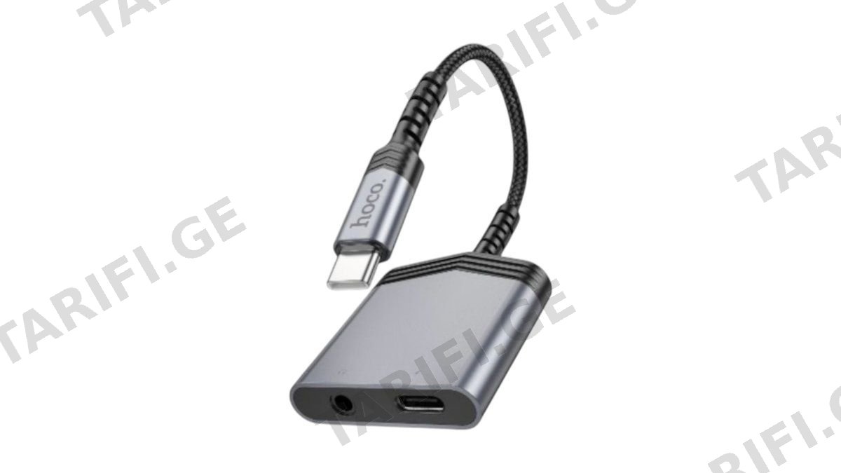 Hoco. Adapter Type-C to Type-C + 3.5mm “LS39” audio converter
