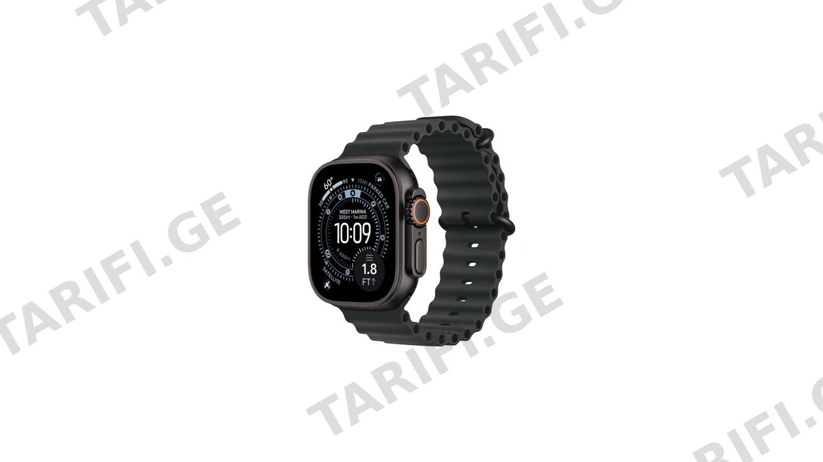 Apple Watch Ultra 3 49mm Black Titanium Case With Black Ocean Band MF0J4