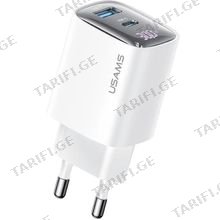 Usams CC229 30w Digital Display Gen Fast Charger ადაპტერი