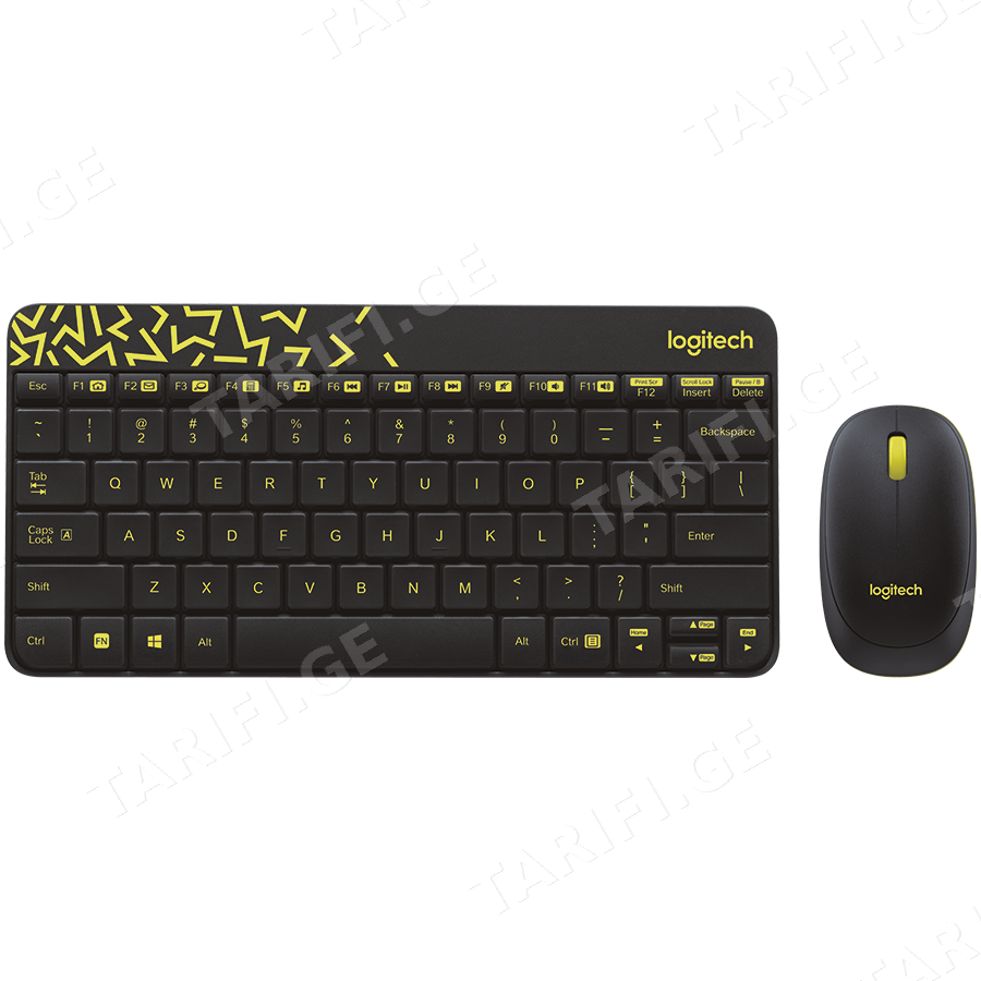 LOGITECH MK240 Nano Wireless Combo - BLACK/CHARTREUSE - RUS