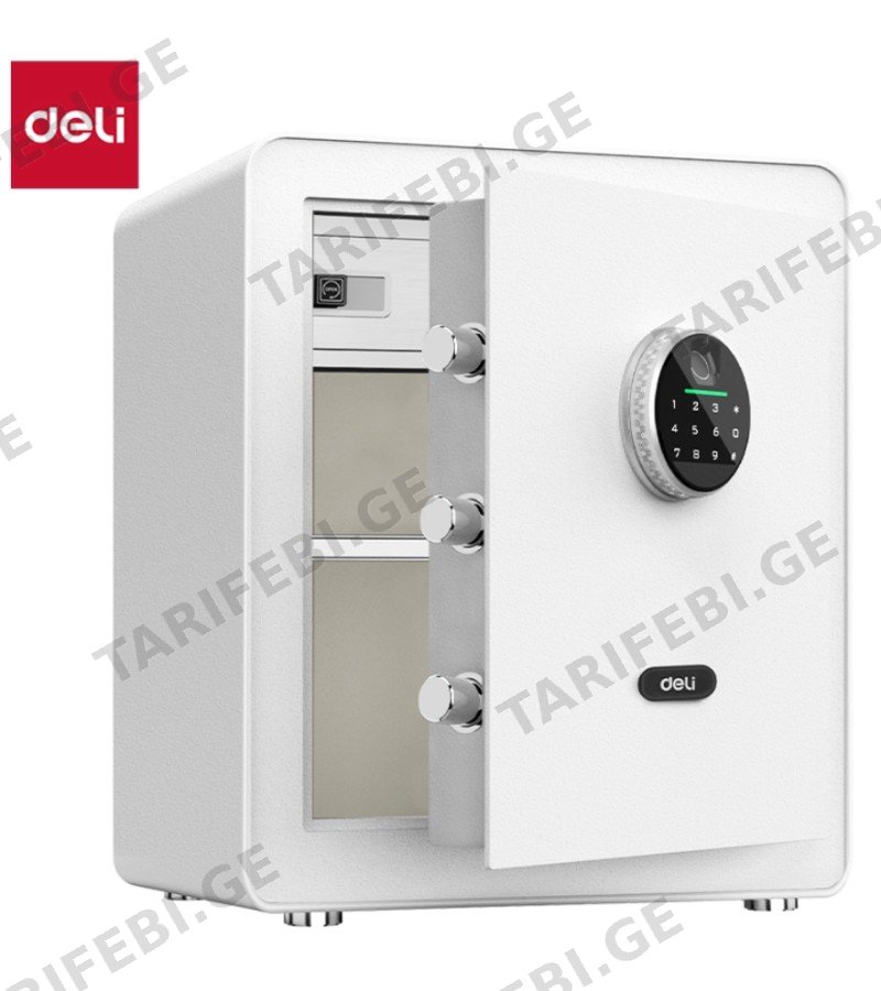სეიფი T634 ზომა. H45*W38*D32 სმ WHITE FINGERPRINT მწარ. deli