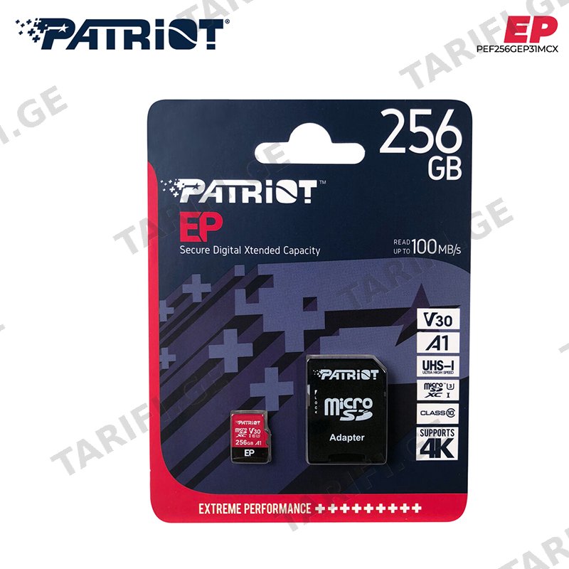 მეხსიერების ბარათი PATRIOT PEF256GEP31MCX 256GB