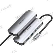 VENTION THFHB Multi-function Type-C to HDMI/USB3.0*3/PD Docking Station 0.15m Gray Metal Type USB ჰაბი