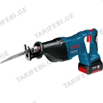 ხმალახერხი აკუმულატორით BOSCH GSA 18V-LI + (1x4,0Ah + GAL 18-40 C)