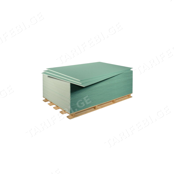 თაბაშირ მუყაოს ფილა მწვანე 1200X2500X12.5 მმ ნესტგამძლე REGES