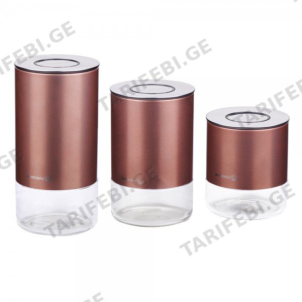 Korkmaz A5520-2 Storage Box 3pcs Rosegold