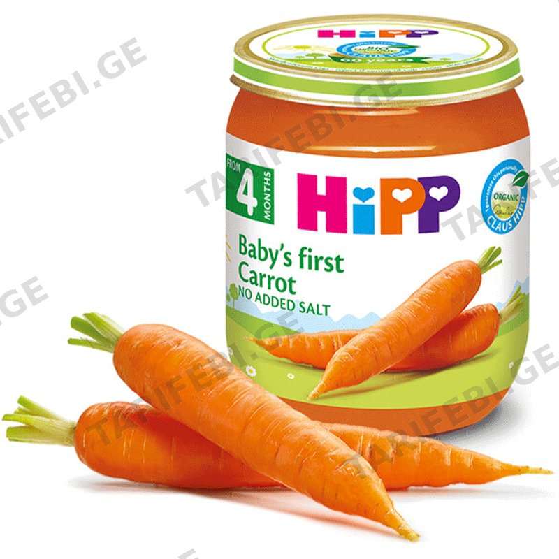 HIPP-ის ბოსტნეულის პიურე სტაფილოთი (ჰიპოალერგიული, 125 GR)