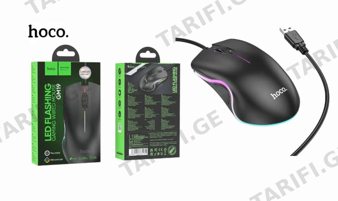 Hoco GM19 Enjoy Gaming Luminous Wired Mouse ORIGINAL