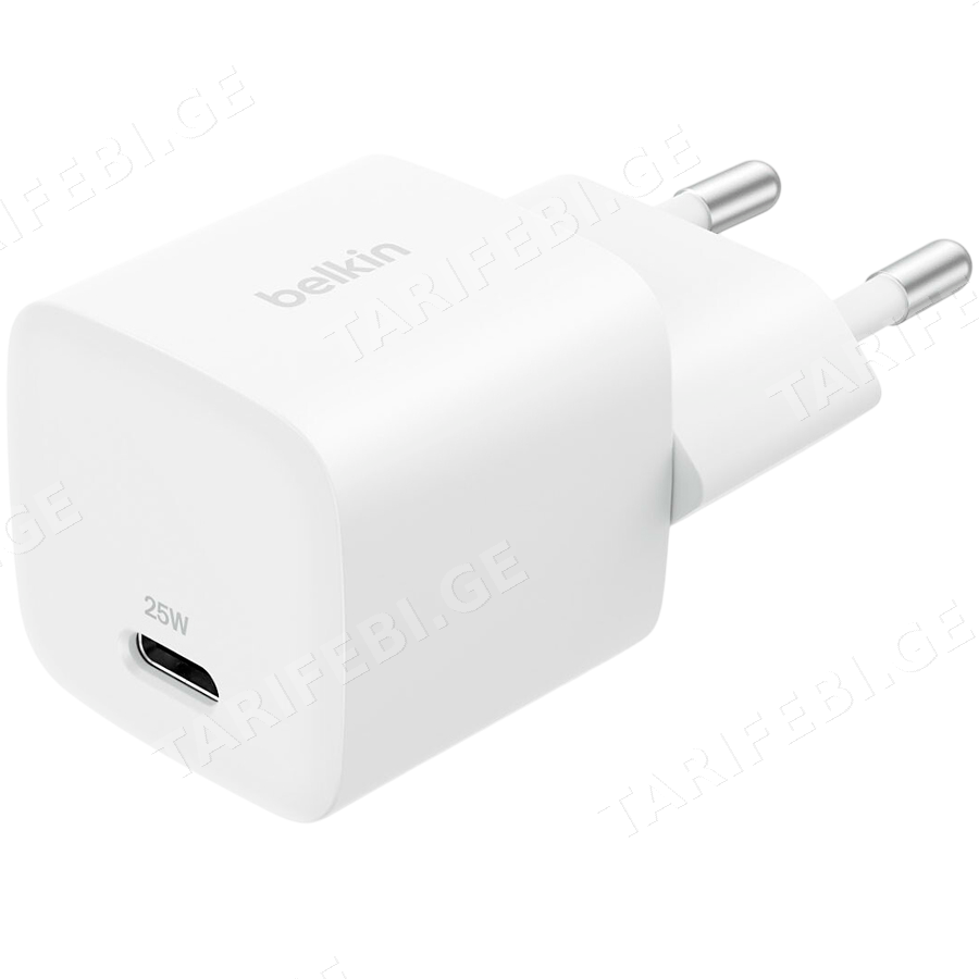 BELKIN 25W USB-C PD WALL CHARGER WITH PPS, WHT