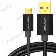 VENTION CADBJ Cotton Braided USB 2.0 A Male to Micro B Male მობილურის კაბელი 5მ