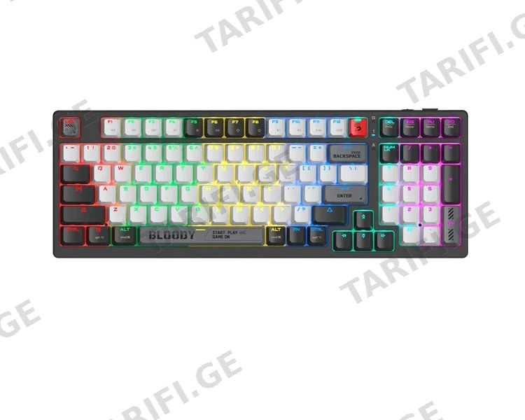 კლავიატურა A4Tech Bloody WS98 Dual-Core Wireless Mechanical Keyboard BLMS Red Plus Switch Bloody Grey