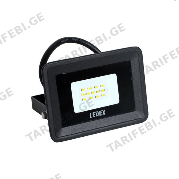 LED პროჟექტორი შავი 10ვტ 3000კ LEDEX IP65