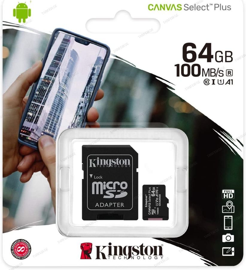 Memory Card Kingston SDCS3/64GB microSDXC UHS-I  U1  Black