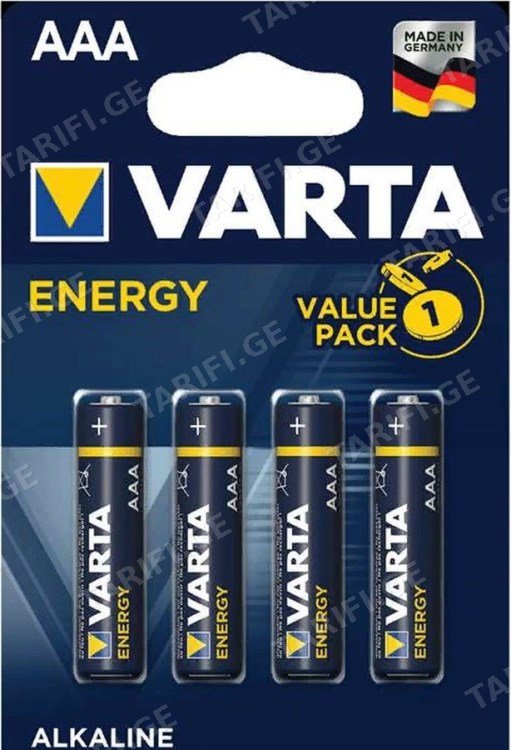 ელემენტი ალკალინის Varta Energy AAA - LR03 4ც