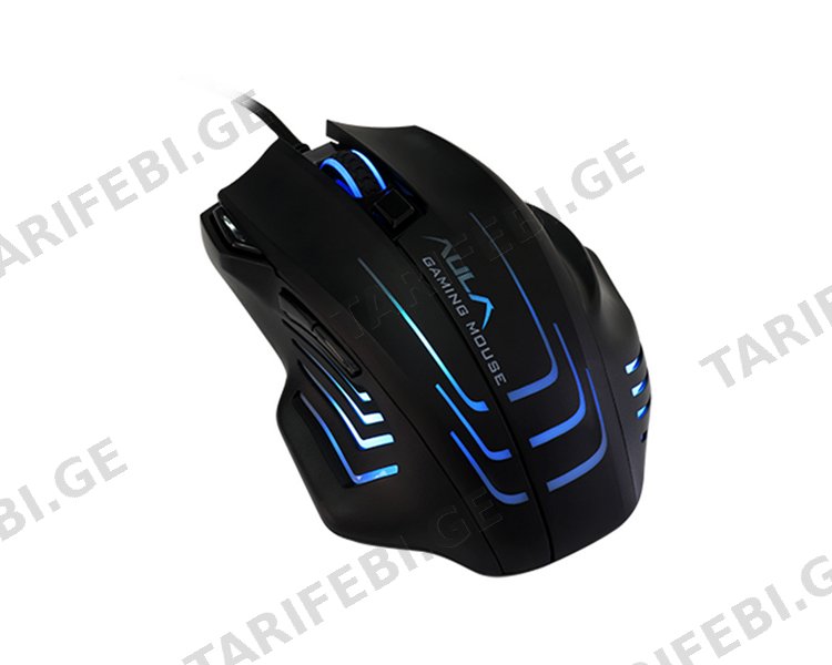 მაუსი AULA S18 Black-Rainbow Backlight Wired Gaming Mouse Black
