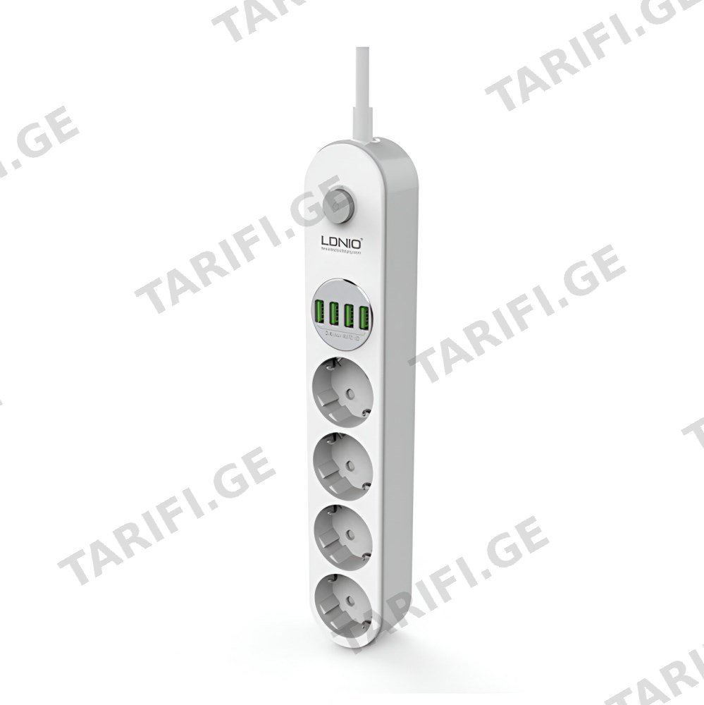 დამაგრძელებელი LDNIO SE4432 4 2მ 4 USB-А დამცავი