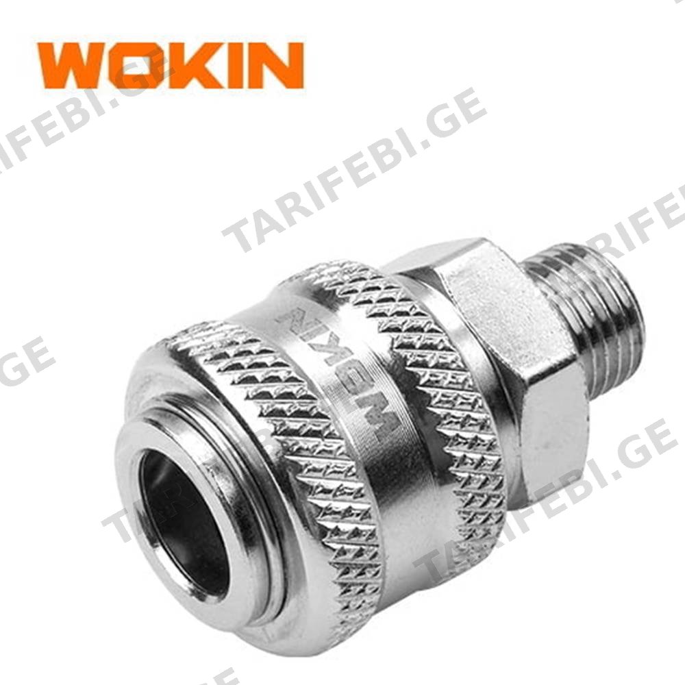 კომპრესორის კონექტორი გარე Wokin 817302, G1/4″, Quick Coupler, Silver