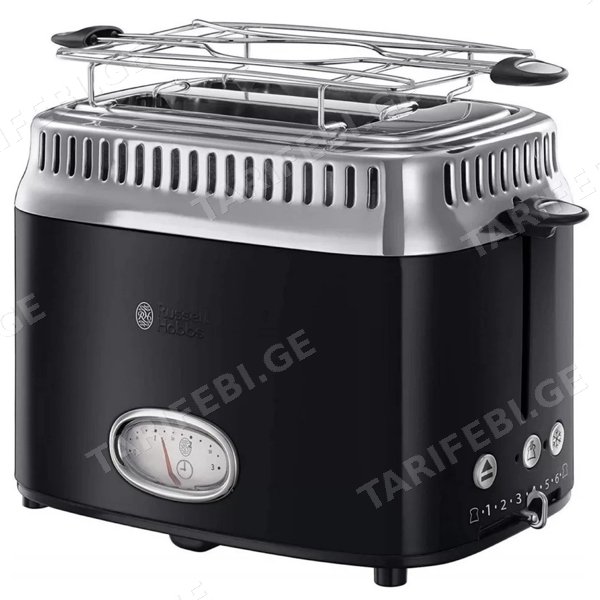 ტოსტერი Russell Hobbs 21681-56/RH Retro, 1300W, Toaster, Black