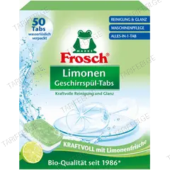 ჭურჭლის სარეცხი ტაბლეტები Frosch ლიმონი 50 ც x 20 გრ