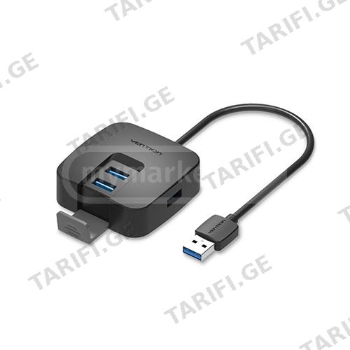 USB Hub 4 Port - Vention USB 3.0 Hub 0.5მ Black