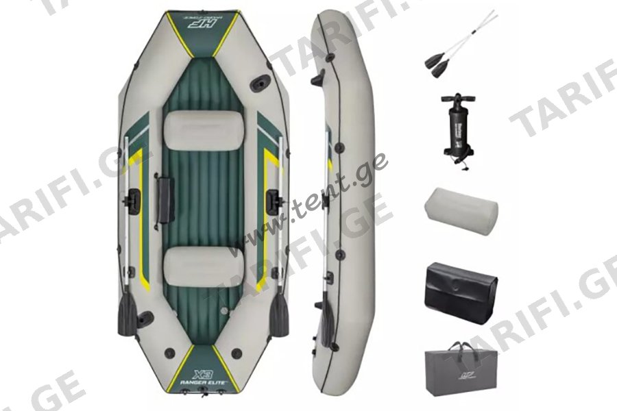 გასაბერი ნავი Bestway ranger elite x3 raft set 3 ადგილიანი