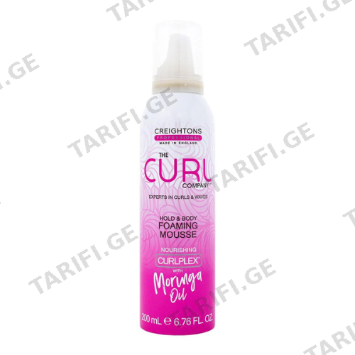 კრეიტონსი Curl - მუსი ფიქსაციის ყველა ტიპის ხვეული თმის 200მლ 0 CURL COMPANY HOLD BODY CURL DEFINING MOUSSE 200ml