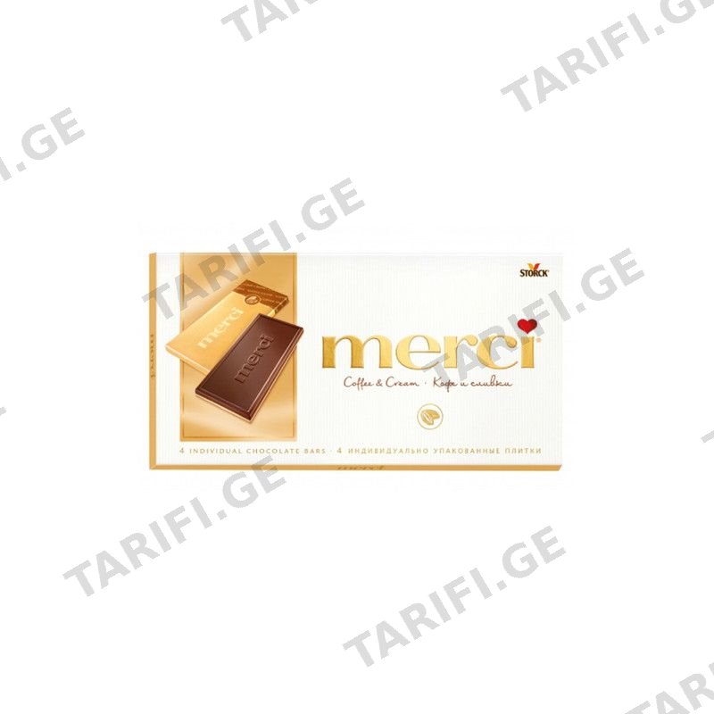 MERCI შოკოლადის ფილა ყავის კრემით 100გრ