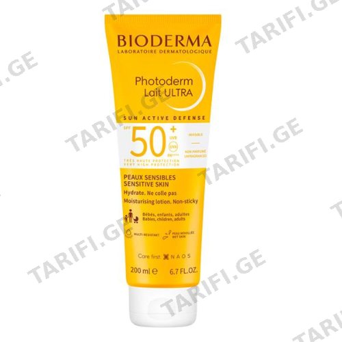 ბიოდერმა - PHOTODERM მზისგან დამცავი რძე სახე/ტანის SPF50+ 200მლ
