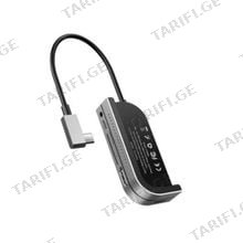 Baseus Bend Angle Multifunctional Type-C HUB Converter CAHUB-WJ0G Dark Grey USB ჰაბი