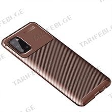 კარბონის ქეისი Samsung Galaxy A31 Focus Carbon Case - ყავისფერი