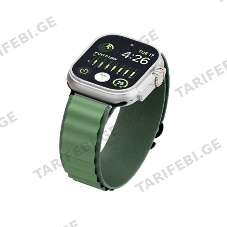 Levelo Ace Loop Nylon Watch Strap for Apple Watch Band Green