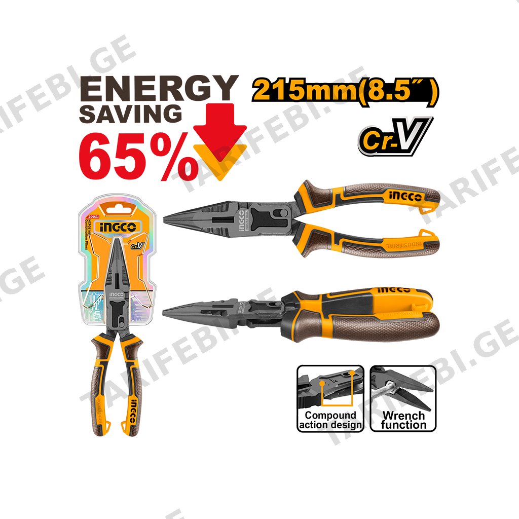 გრძელცხვირა 8.5"/215 მმ Proline HCLNP58200 INGCO