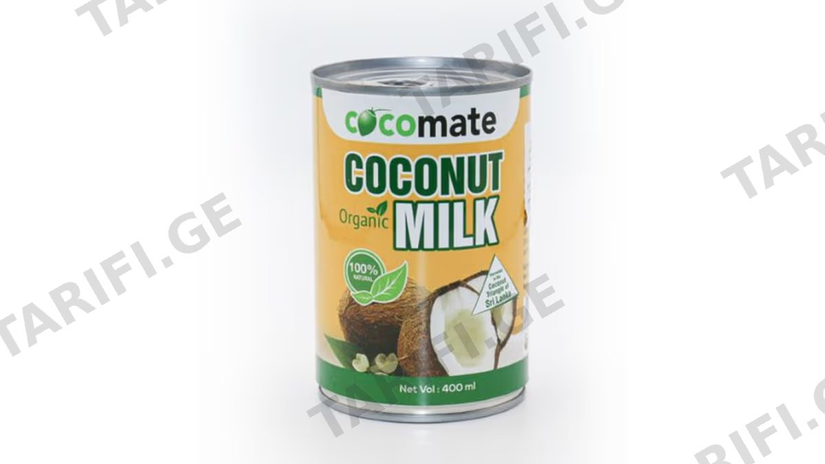რძე /cocomate/ ქოქოსისი 17%/ ორგანული 12*400მლ