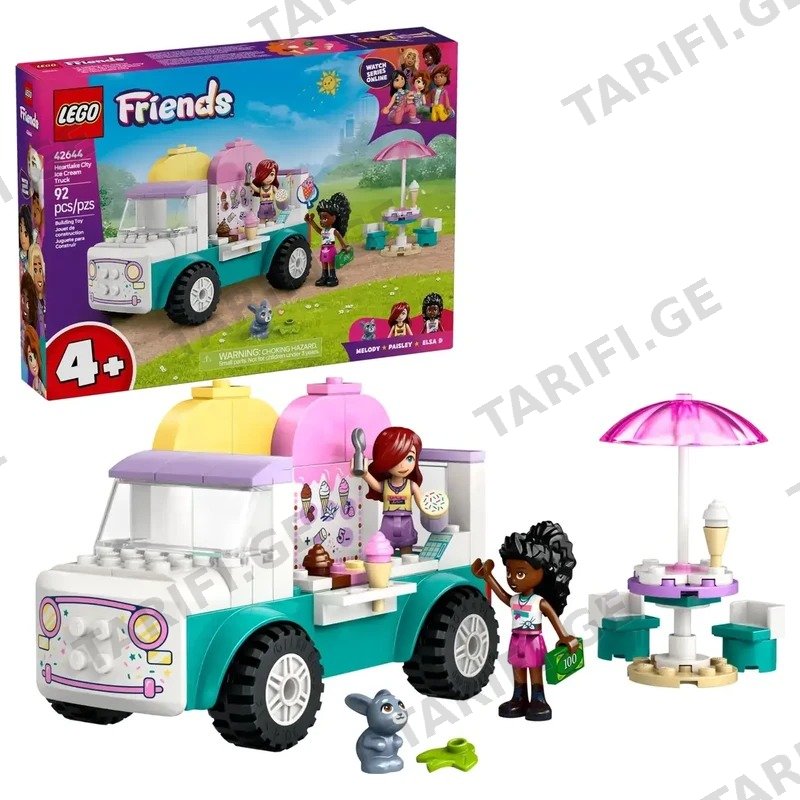 სათამაშო კონსტრუქტორი LEGO FRIENDS 42644 HEARTLAKE CITY ნაყინის მანქანა 92 ნაწილი