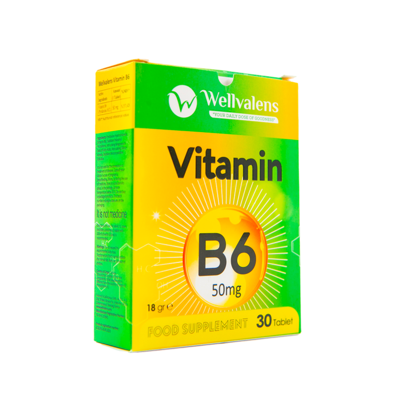 ვიტ B6 50მგ #30ტ Wellvalens