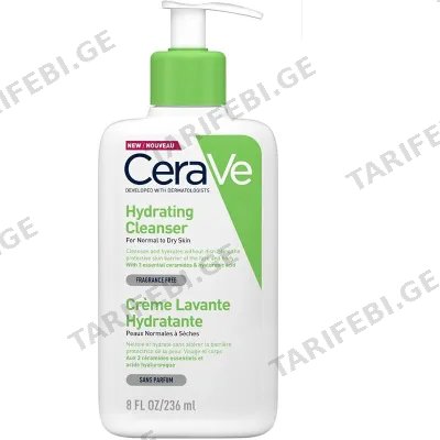CERAVE-ს სახის გამწმენდი გელ-კრემი ნორმალური და მშრალი კანისთვის HYDRATING CLEANSER (236 ML)